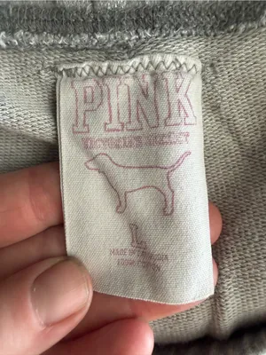 VTG Y2K Victoria's Secret PINK grey "Team Pink" low-rise booty shorts large. thumbnail 5