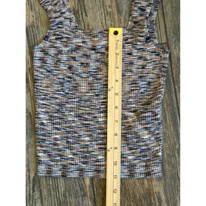 Abercrombie & Fitch Ribbed Knit Tank Top Brown Blue Square Neck Medium‎ Y2K Boho thumbnail 5