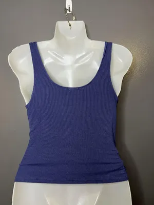 Garage Tank Top Womens Small Purple Ribbed Scoop Neck Ruched Side Drawstring thumbnail 4