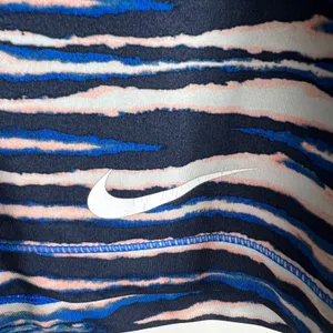 Nike Pro Dri-FIT Women Blue Pink‎ Striped Compression Athletic Shorts Size Large thumbnail 2