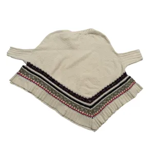 Anthropologie Sleeping on Snow Woodland Stroll Poncho Women ML Cream Good Boho thumbnail 6