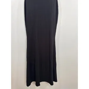 Quince Black Ribbed Racerback Maxi Dress Women MED NEW Preppy Casual Minimalist thumbnail 3