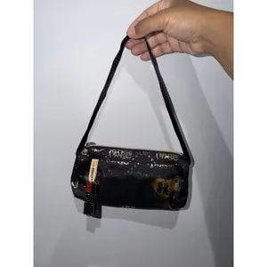 Harajuku Lovers‎ Shoulder Bag Purse Crossbody Roller Disco Y2K Black Gold F thumbnail 3