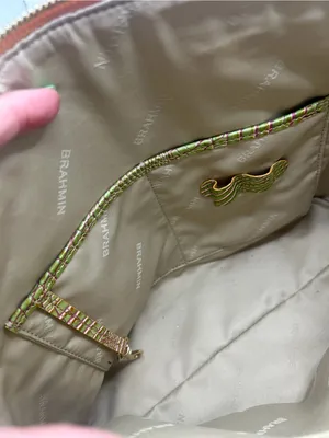 Brahmin Iridescent Green-Purple Croc Embossed Duxbury Satchel thumbnail 6