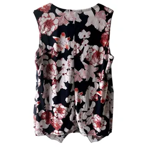 Adele & May Floral Sleeveless Top Large Flowy Romantic sheer shabby chic boho thumbnail 2