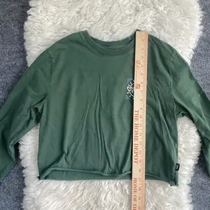 Green Vans Long Sleeve Sunburst Graphic Crop Top 100% Cotton thumbnail 7