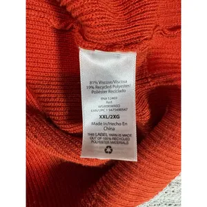 Free Assembly Womens XXL Rust Red Ribbed Quarter Zip Sweater Front Pockets thumbnail 7