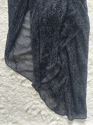 Significant Other Dress Halter Midi Cut Outs Ruffle Velvet Polka Dot Black Sz 4 thumbnail 6