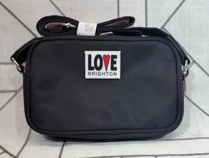 Brighton Crossbody Bag Small Black Heart Webbed Strap Camera‎ Bag thumbnail 1