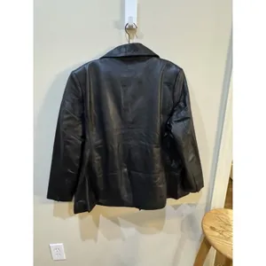 Women's Double Breasted‎ Style Black Leather Jacket BlazerMetro Witchy Size undefined thumbnail 4