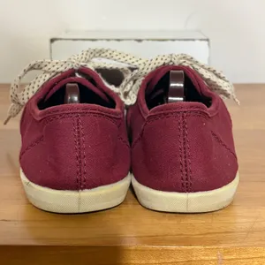 Burgundy Canvas Low Top Lace Up Sneakers WMUB4520001 Maroon USA 9 thumbnail 7