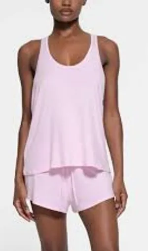 SKIMS Racerback Tank LUXURY LOUNGEWEAR Modal Top Loose Slouchy Medium M Pink thumbnail 1