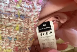 SheIn Pink Tweed Mini Dress – Pearl Button – thumbnail 4