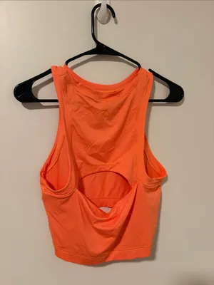Lululemon Orange Crop Tank Top Athletic Workout Size L thumbnail 2