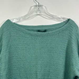 Lauren Ralph Lauren Sage Green Open Knit Cotton Boat Neck Sweater XL NWT thumbnail 3