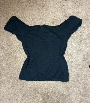 Black Eyelet Babydoll Top thumbnail 2