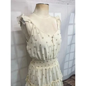 Saltwater Luxe California Gold Catherine Sleeveless Tiered Mini Dress Size Small thumbnail 6