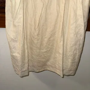 Anthropologie NWT ReMADE By UO Made In LA EcoVero™ Cream Linen Shortall Button-Straps Dress S thumbnail 8