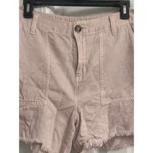 Aerie Women’s Blush Pink High Rise Frayed Hem Utility Shorts Size M/M thumbnail 2