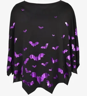 Chic Black and Purple‎ Bat Print Blouse Size 00 thumbnail 1