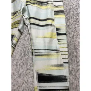 DSG Womens Cold Weather Compression High-Rise Leggings Abstract Stripe Yellow M‎ thumbnail 2