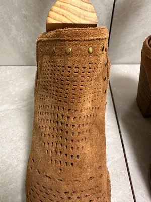 Gibson Latimer perforated suede gold studded mules Size 8.5 thumbnail 3