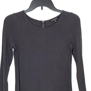 Express Women's T-Shirt Dress Long Sleeve Fit &‎ Flare Stretch Crewneck Gray XS thumbnail 2