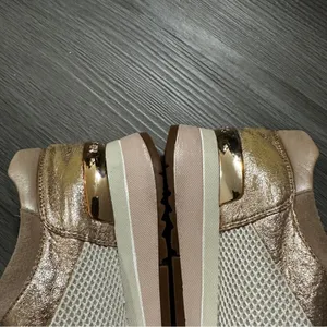 Michael Kors MK Allie Trainer Leather Pink‎ Gold Sneaker Shoes Size 8 thumbnail 9