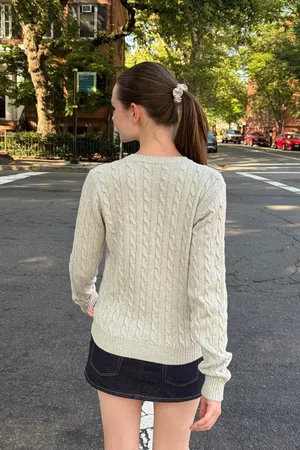 Brandy Melville OLSEN WOOL CABLE KNIT CARDIGAN thumbnail 3