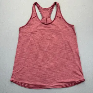 Lululemon Yogi Racerback Tank Top Heathered Dark Red‎ Maroon Pleated Back est. S thumbnail 1