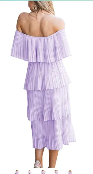 Amazon Purple Tiered Ruffle Dress thumbnail 4