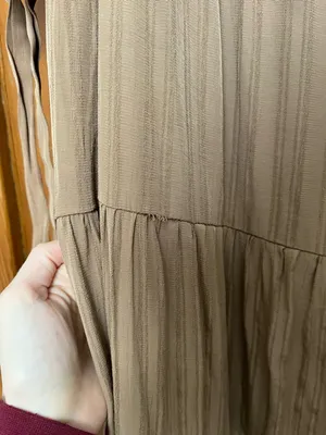 Oddi Midi Tiered V-Neck Dress in Taupe thumbnail 10