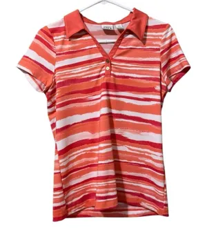 Chicos‎ Zenergy Golf Polo Shirt Women Size 0 Short Sleeve Stretch Buttons Active thumbnail 1