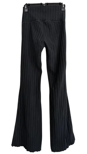 OFFLINE by‎ Aerie OG Original Flare Leggings Ribbed High Rise Black Grey Medium thumbnail 1