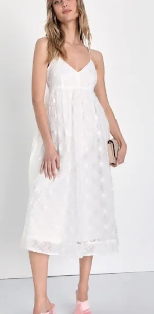 LULU's Chic Bridal Shower Reception Elegant Bustier Floral Wedding Midi Dress thumbnail 1