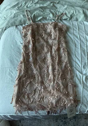Sequin Dress size small Tan thumbnail 1