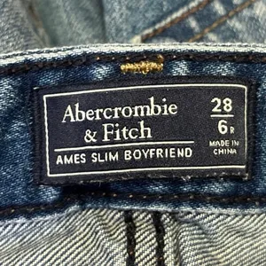 Abercrombie & Fitch Ames Blue Slim Boyfriend Distressed Straight Denim Jeans 6 thumbnail 4