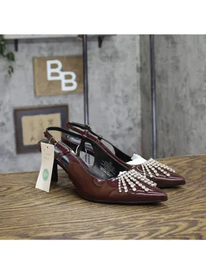 NWT A New Day Serafina Rhinestone Slingback Heels 94661785 Burgundy Red 8.5M thumbnail 2