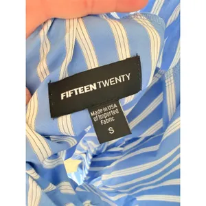 Fifteen Twenty Striped Open Back Bow‎ Peplum Top Womens Blue White Small thumbnail 3