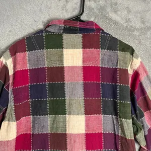 Vintage‎ Patchwork Button Up Shirt Artsy Boho Grandma Chic Size XL 100% Cotton thumbnail 2