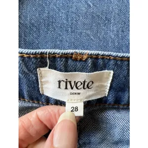 Loft‎ Rivete Denim High Rise Wide Leg Blue Jeans Size 28 Boho thumbnail 3