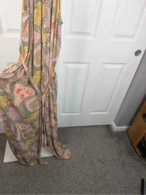 Easel Size L Boho Paisley Wide Leg Tassel Jumpsuit NWOT thumbnail 8