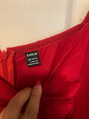 SheIn Sweetheart Neck Lantern Sleeve Satin Dress thumbnail 3