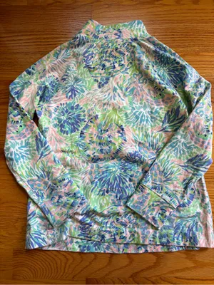 Lilly Pulitzer multicolored print half zip pullover size large thumbnail 2