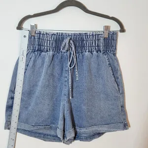 Pink Lily High-Rise Denim Shorts Size Large thumbnail 4