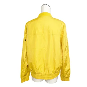 NWT Bershka Yellow Satin Bomber Jacket Large thumbnail 4