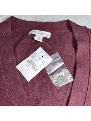J Crew Mercantile NEW Wool Tri-Blend Button-Up Sweater Burgundy Woman’s XS thumbnail 4