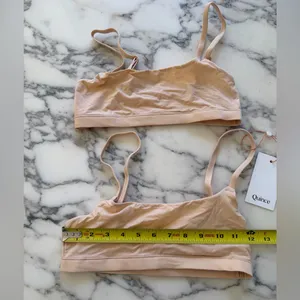 NWT Quince Beige Light Nude Second Skin Scoop Neck Bralette (2-Pack) Sz XS thumbnail 6