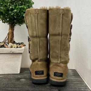 Ugg Tan Bailey Button Triplet Calf Boots 8 thumbnail 3
