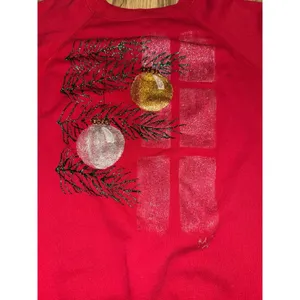 Vintage Hanes XL Red‎ Puffy Paint Christmas Crewneck Sweatshirt Ugly Ornaments thumbnail 2